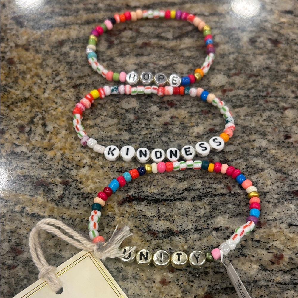 Colorful Beaded Bracelets with Inspirational Words